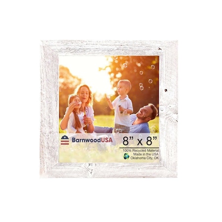 Barnwoodusa Rustic Farmhouse Reclaimed 8x8 Picture Frame (White Wash) 672713219705